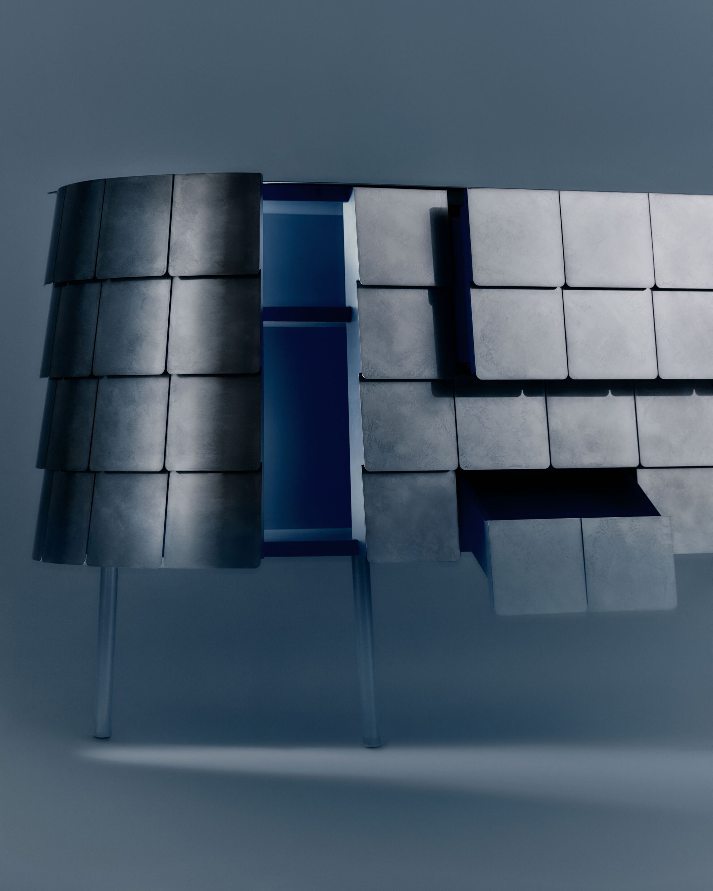 Шкаф из нержавеющей стали с распашными дверцами и ящиками DE CASTELLI Iridium Edition ARCH-00069122 - Вид №1