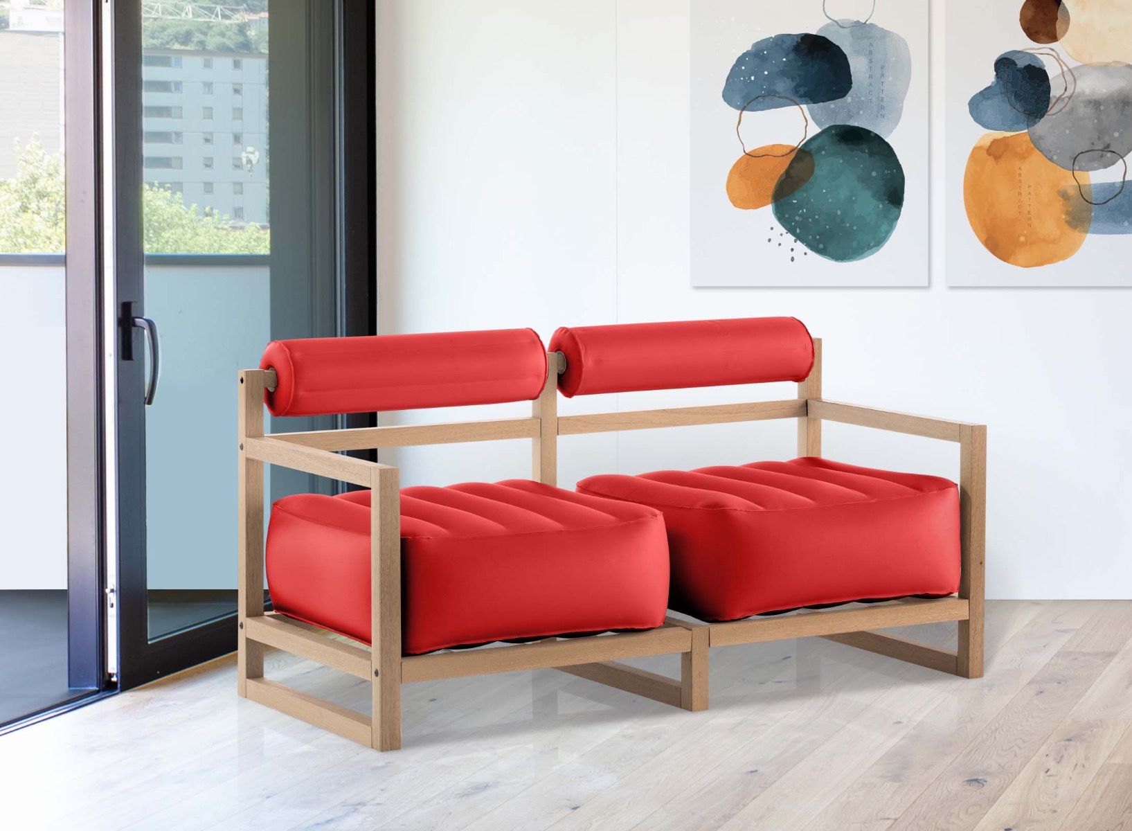MOJOW Непрозрачный диван YOKO WOOD Красный CYKCB08RC - Вид №1