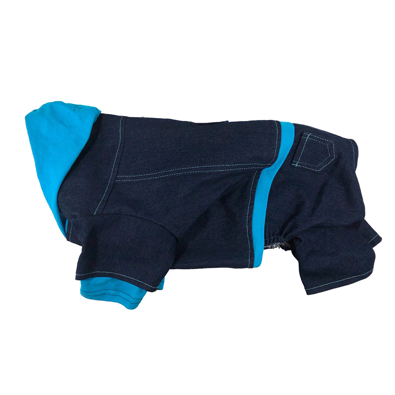 ПР0035042 Комбинезон для собак джинсовый c трикотажем L 28 см ДОГ МАСТЕР 