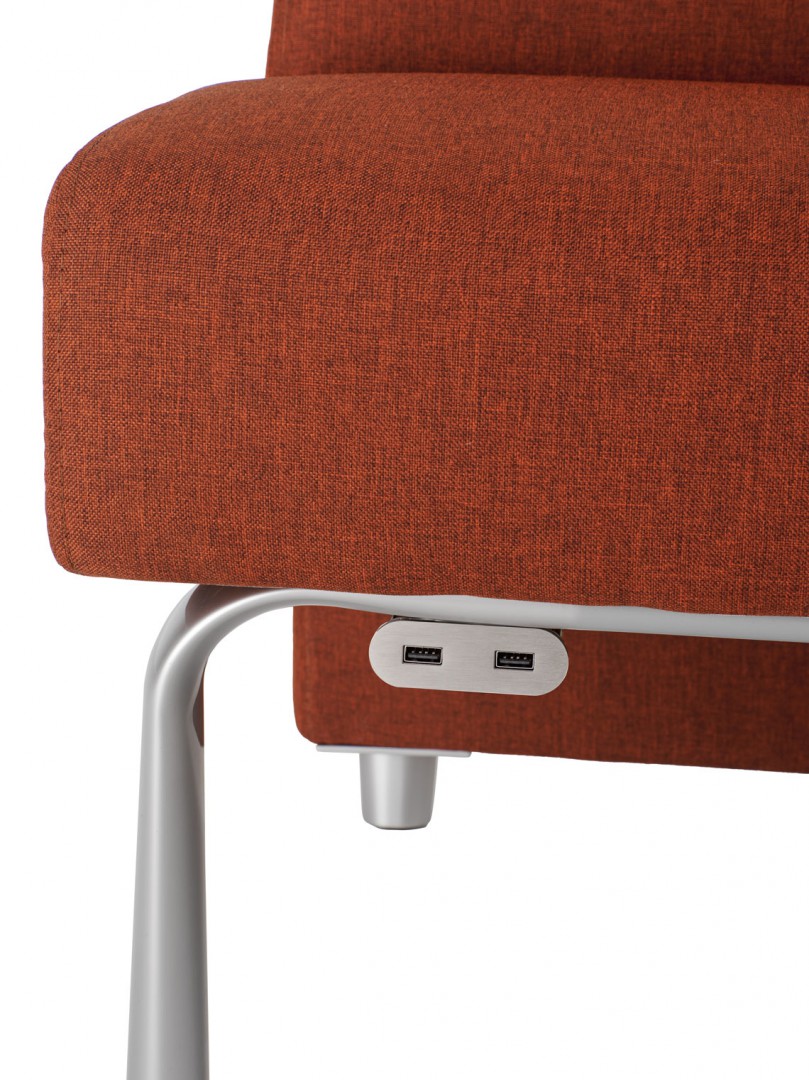 Ambit 1060 Модульная система сидений. Сиденье и спинка с обивкой. Ступни из литого алюминия. Линейный модуль L 120 см, спинка H 76 см. Et al. Ambit - Вид №3