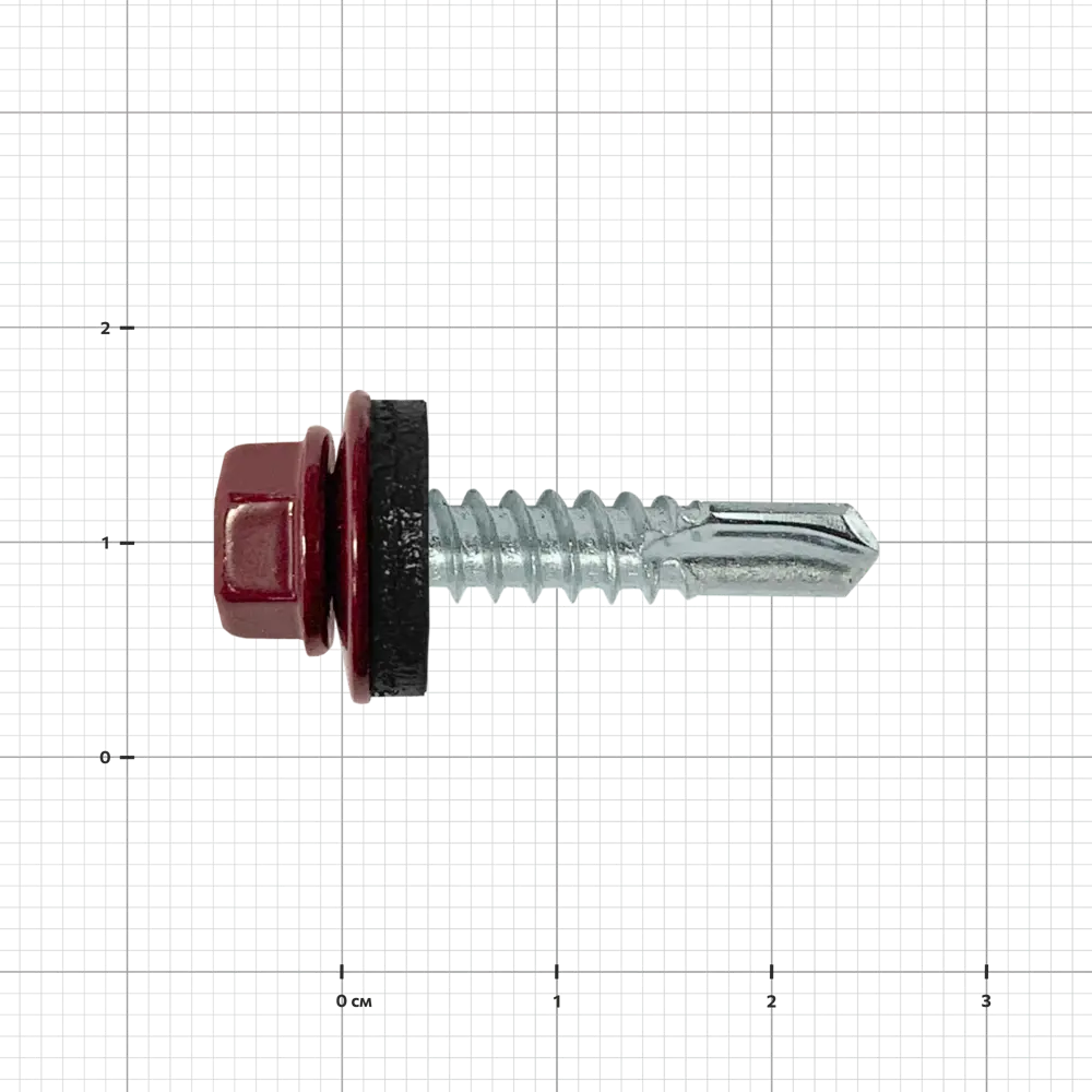 Саморезы кровельные по металлу DILWIS с пресс-шайбой RAL 3005 5.5x25 мм на вес STLM-2112245 - Вид №2
