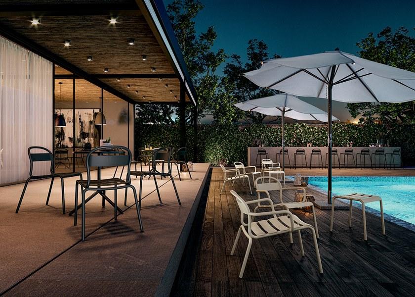 COLOS Штабелируемое кресло из листового металла с подлокотниками Stecca sun-id-1434652 - Вид №5