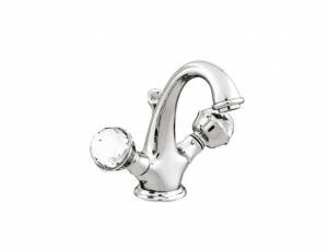 037205.C00.62 Смеситель для раковины на одно отверстие с кристаллами сваровски Сатин никель