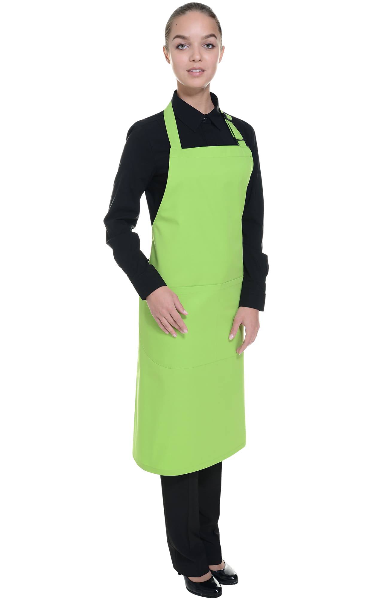 60401 Фартук с нагрудником spring green (весенний зеленый) FLORA  Одежда для официантов  размер  - Вид №4
