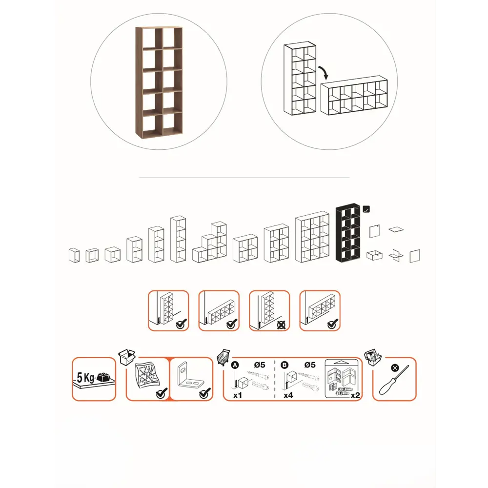 Стеллаж KONSENSA Руан 10 секций 70x173x31.7 см ЛДСП цвет дуб комано STLM-2176079 - Вид №13