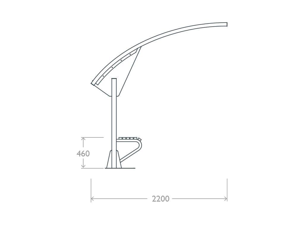Стальной и поликарбонатный навес для автобусной остановки EUROCOMITALIA современная мебель ARCH-00114150 - Вид №3