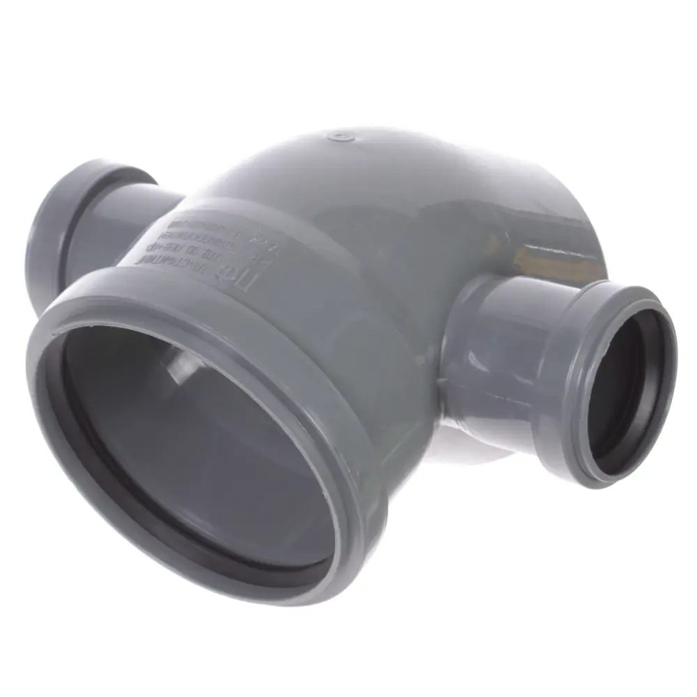 ПОЛИТЭК Отвод канализационный двухвыходной 110×45° для разводки труб 81965324 STLM-0015764