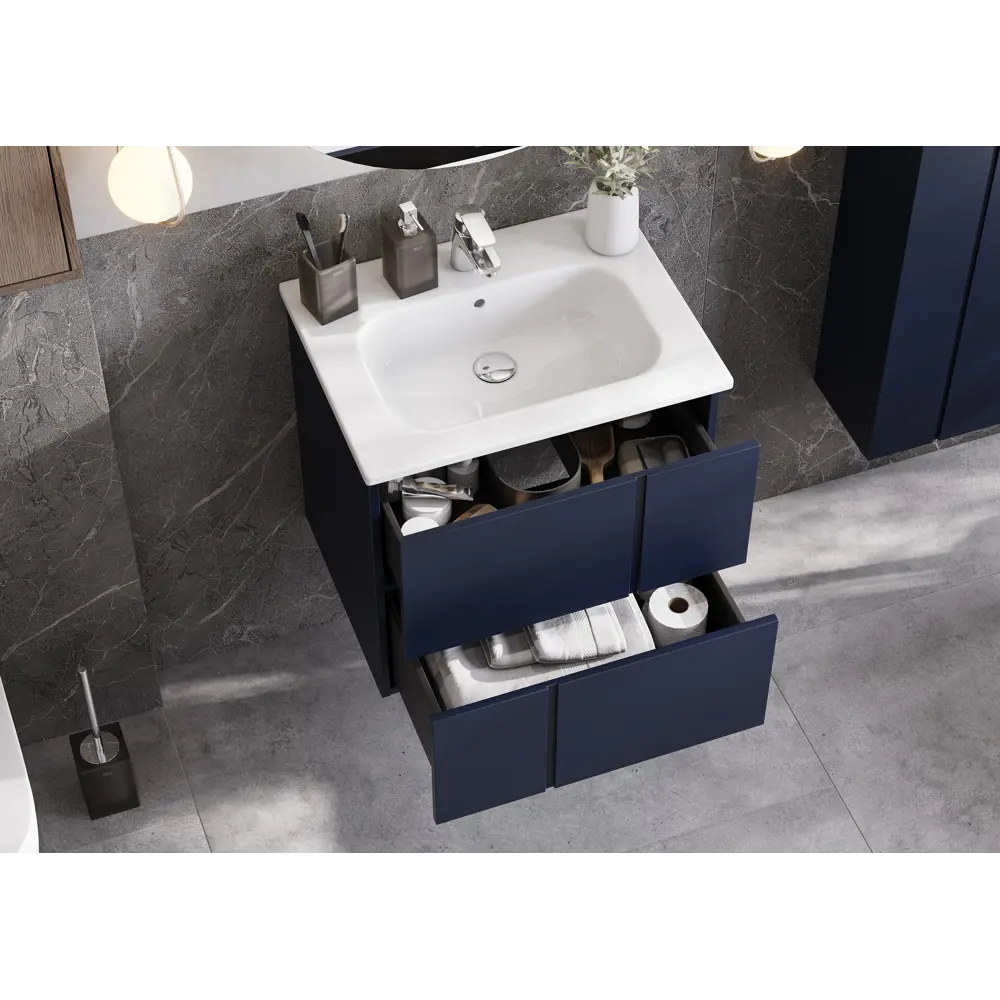 Тумба под раковину подвесная Roca Pilar 60 см цвет синий STLM-2120146 - Вид №9