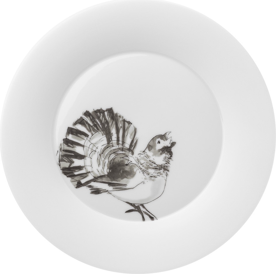 10602546 Hering Berlin Тарелка закусочная Hering Berlin "Охота" "Глухарь" 23см Фарфор 