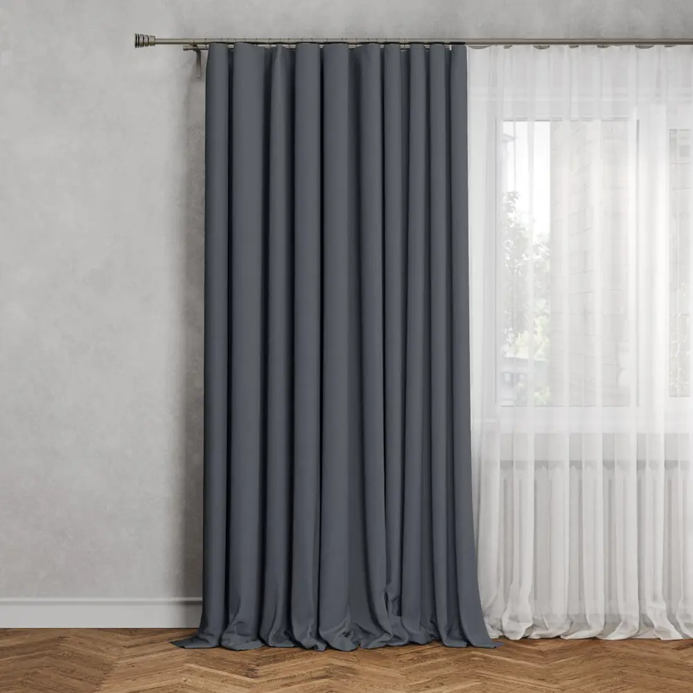 INSPIRE Arel Paris 2 - Готовая штора димаут темно-серый 140x280 см 84855308 STLM-0056156