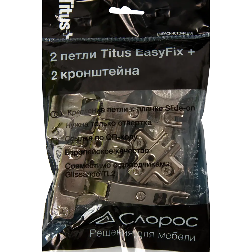 Петля Titus Easyfix с кронштейном 6х10х2.5 см, 2 шт. 82153896 STLM-2030432 Santreyd  - Вид №1