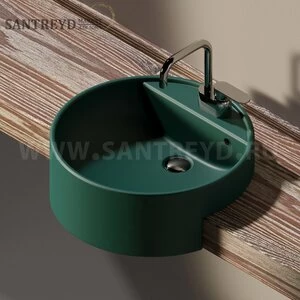 5054.5020 Полувстраиваемая раковина консольная 50 см зеленая Flaminia Twin