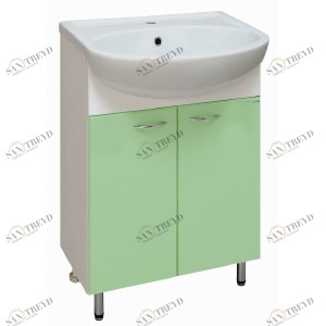 Тумба Уют 55 /салатовый/ с умывальником Уют 55 RUNO 2313182