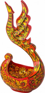 10660463 Хохломская Роспись Ковш "Журавлик" 410*230*130 (Высшая категория) Дерево