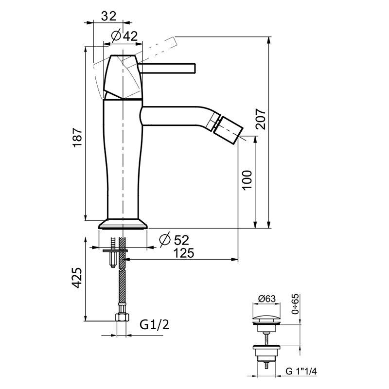 OE840102560 Смеситель для биде Webert Opera Moderna  - Вид №1