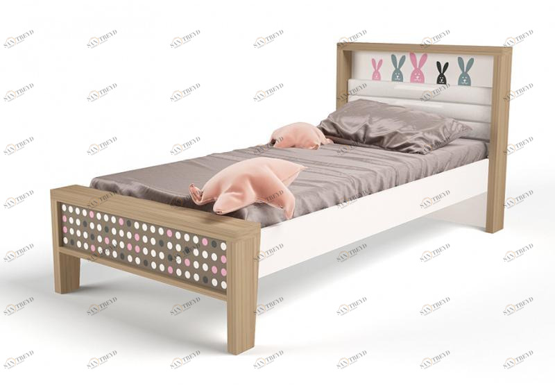 Кровать ABC-KING 190х90 №1MIX BUNNY №1 (розовый) 4631147961631