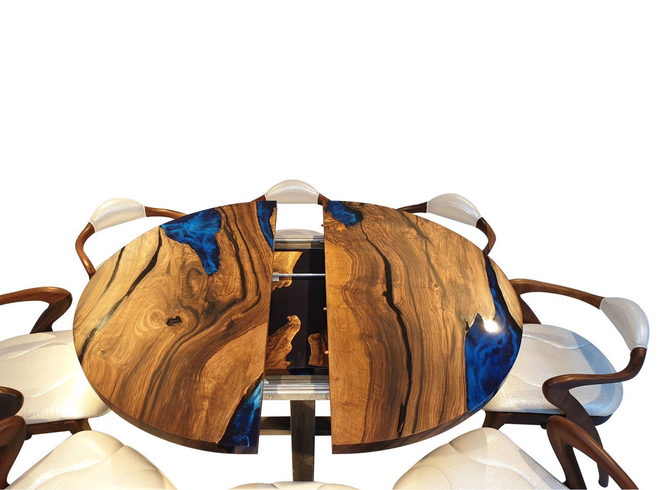 Круглый стол из смолы и орехового дерева Legnor LEG2408761 ARCH-00152083 - Вид №6