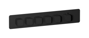 External part of thermostatic 5 ways, square plate, horizontal, Coral handle WE ARE IB eua526npneo_2 Matt Black Aqua