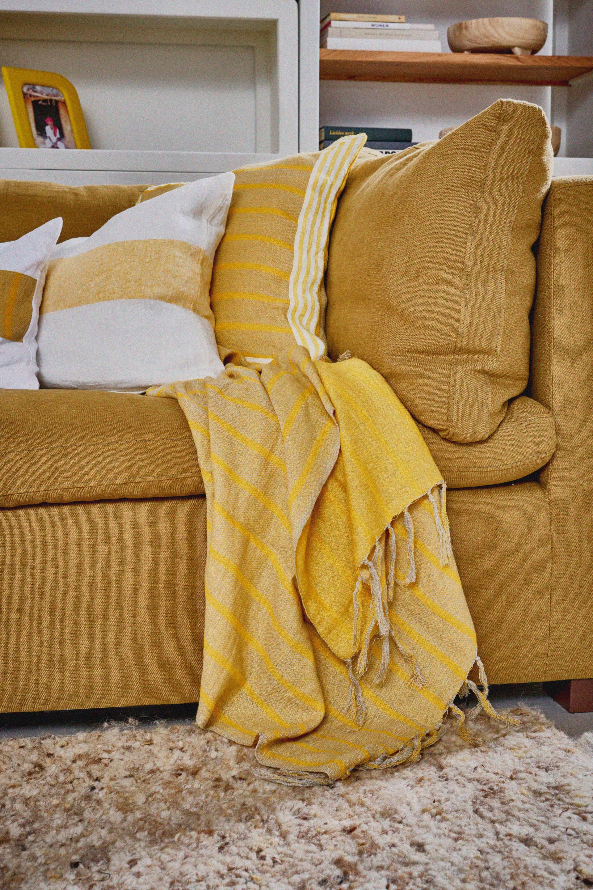 Льняной полосатый плед POMAX Сен-Тропе ARCH-00151851