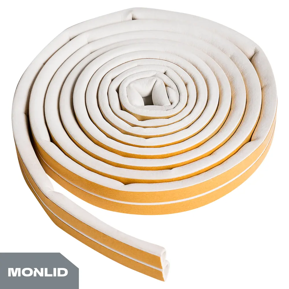 Уплотнитель EPDM для окон и дверей самоклеящийся MONLID D-профиль 6 м цвет белый STLM-2127098 - Вид №3