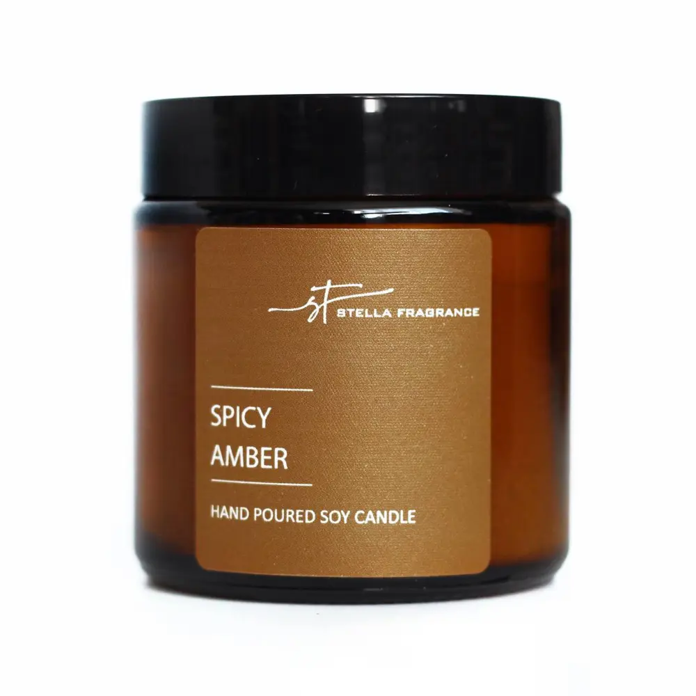 Свеча ароматизированная в стакане Spicy Amber 7 см STELLA FRAGRANCE STLM-2063482 - Вид №1