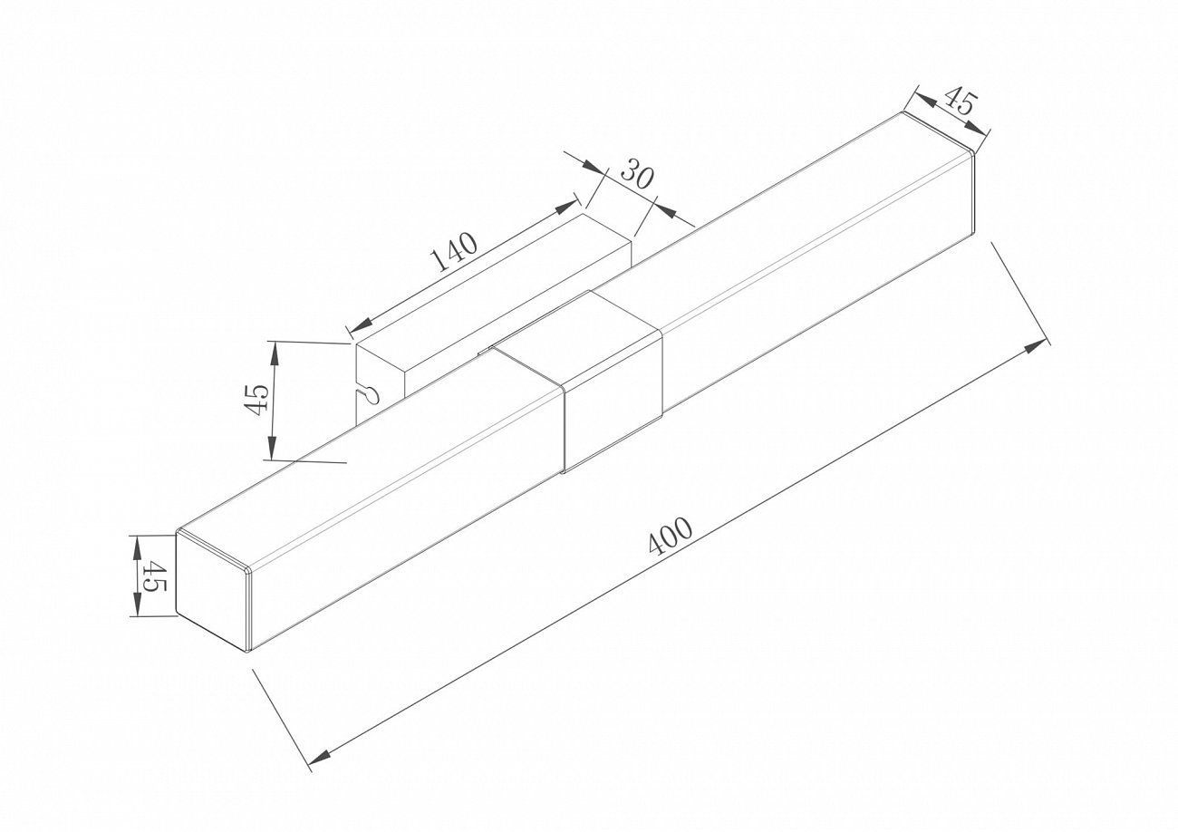 Подсветка для зеркала хром 40 см Glanz L8CH MAYTONI MIRROR 00-3957540 Хром - Вид №1