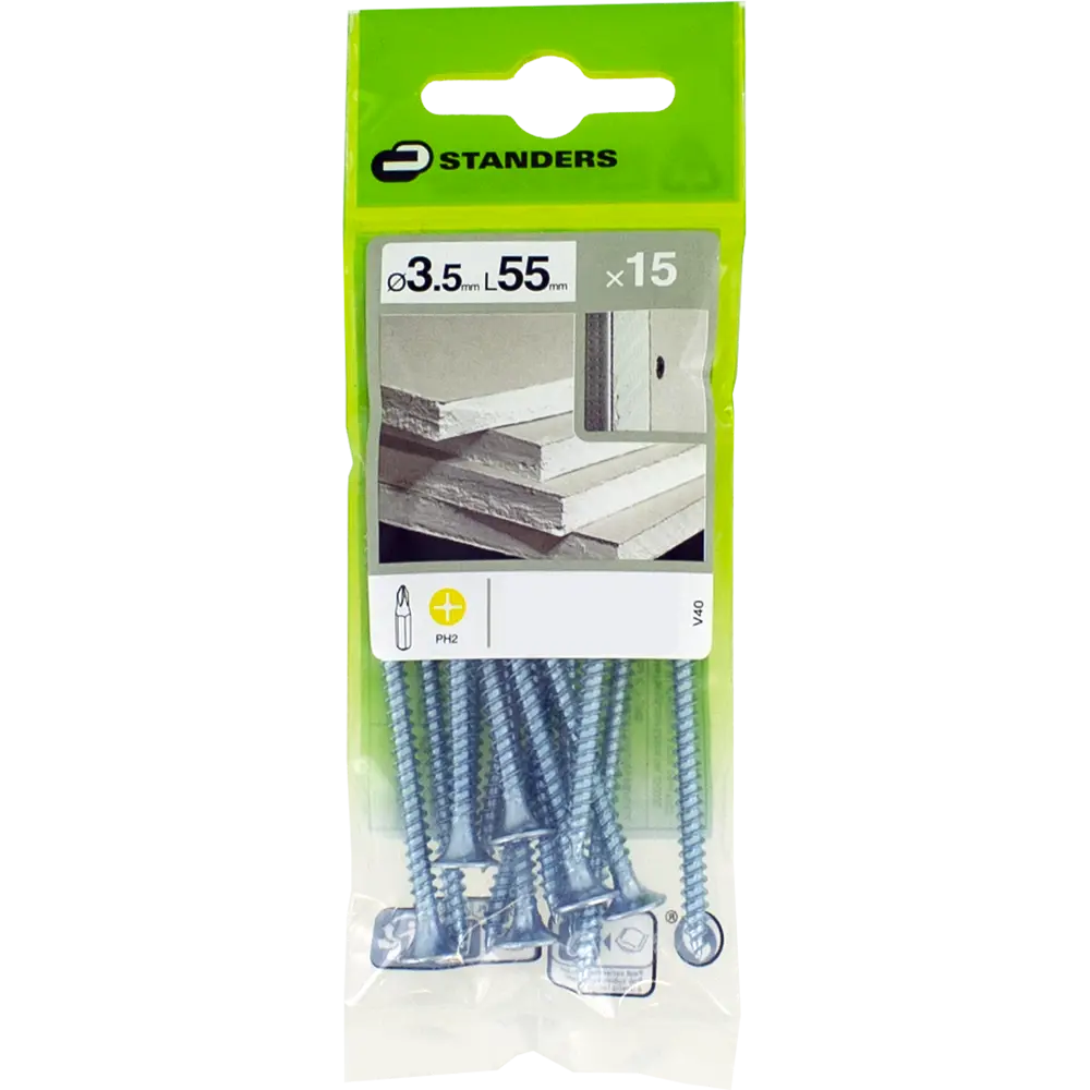 Саморезы для металла STANDERS оцинкованные 3.5x55, 15 шт STLM-2129197 - Вид №2