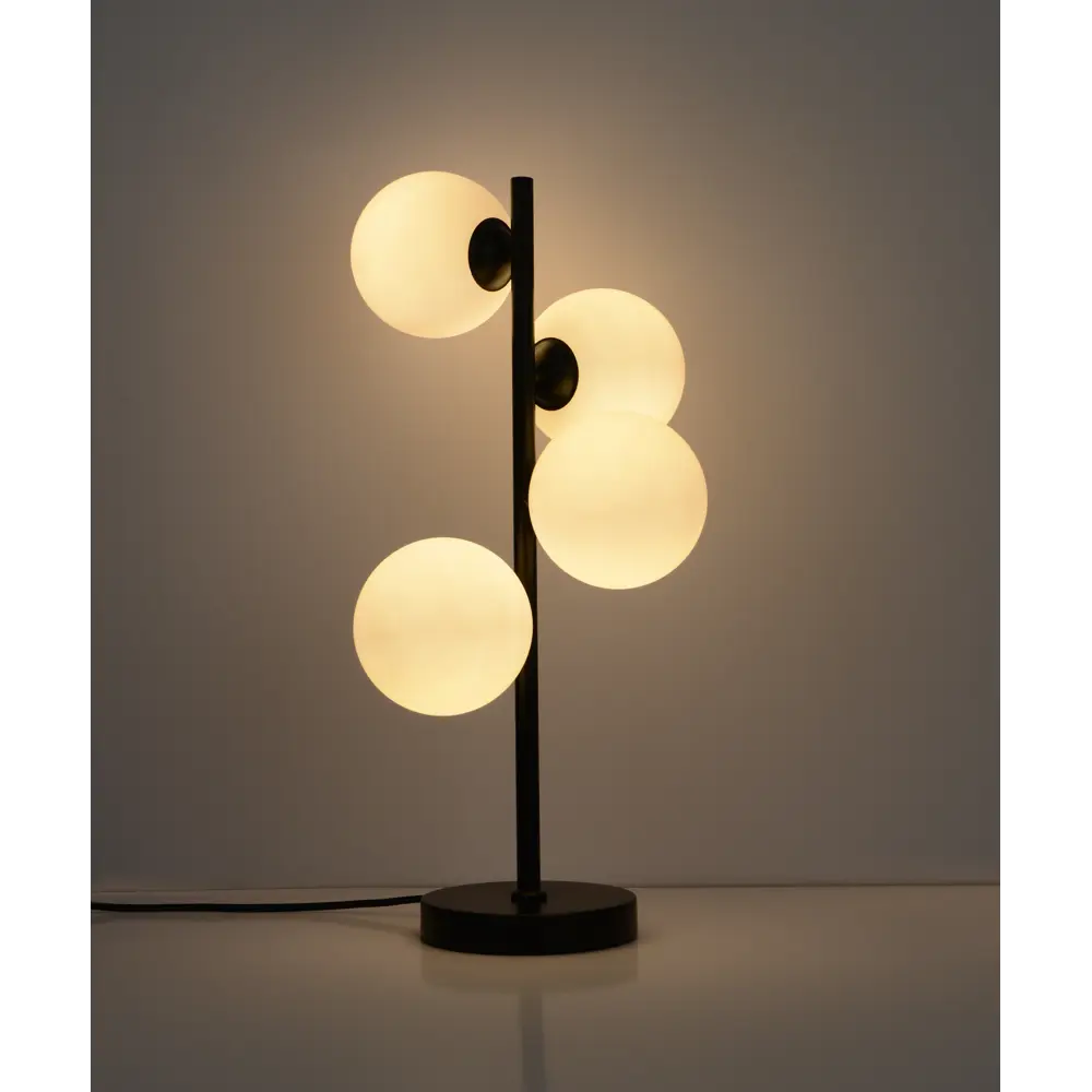 Настольная лампа прикроватная KREAFORTA Galana цвет белый/черный STLM-2041931