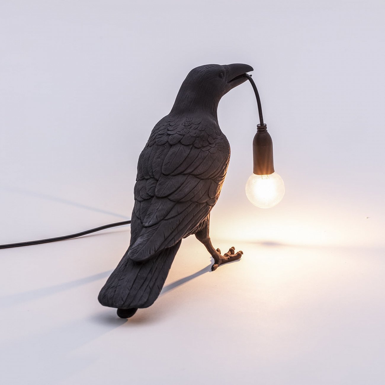 Настольная лампа черная 10,5х33,5 см Bird Black Waiting 14735 SELETTI С ПТИЧКОЙ 00-3882455 Черный  - Вид №4