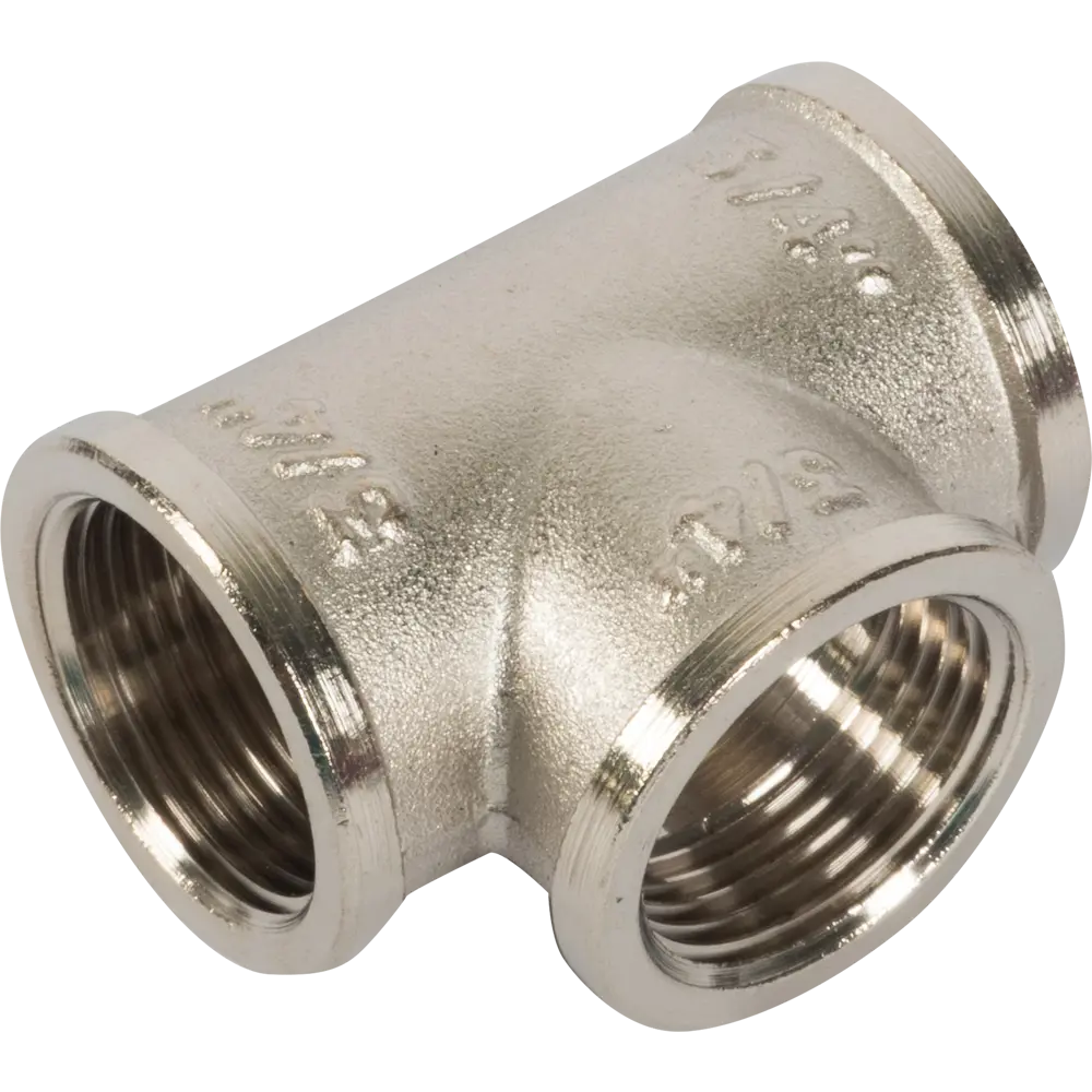 Тройник Valtec внутренняя резьба 3/4" никелированная латунь STLM-2208126