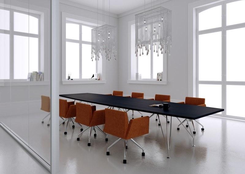 MASCAGNI Прямоугольный стол для совещаний из нержавеющей стали и хрусталя Meeting sun-id-1379327 - Вид №1