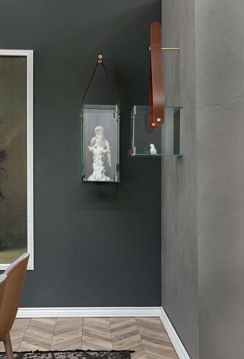 Tonin Casa Подвесной шкаф-витрина с кожаной опорой  T6477  - Вид №5