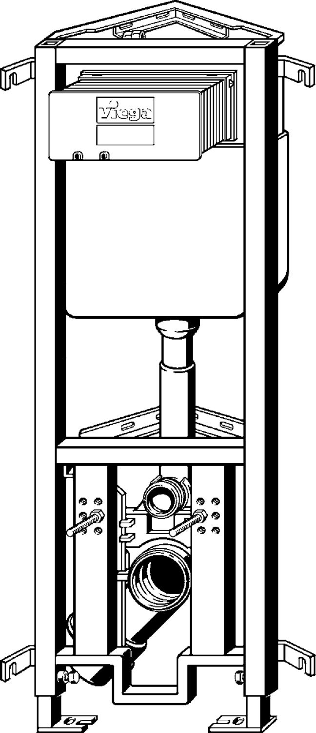 Системная техника  Viega Eco Plus  Элементы для унитазов, модули для унитазов  Спереди VIEGA 566 937 1) Модель 8141 Santreyd  - Вид №1