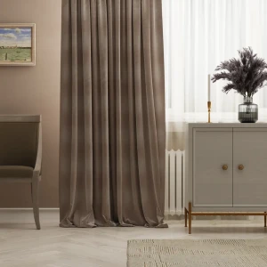 Штора на ленте Inspire Lebet 140x260 см цвет серо-коричневый 83562003 STLM-2149224