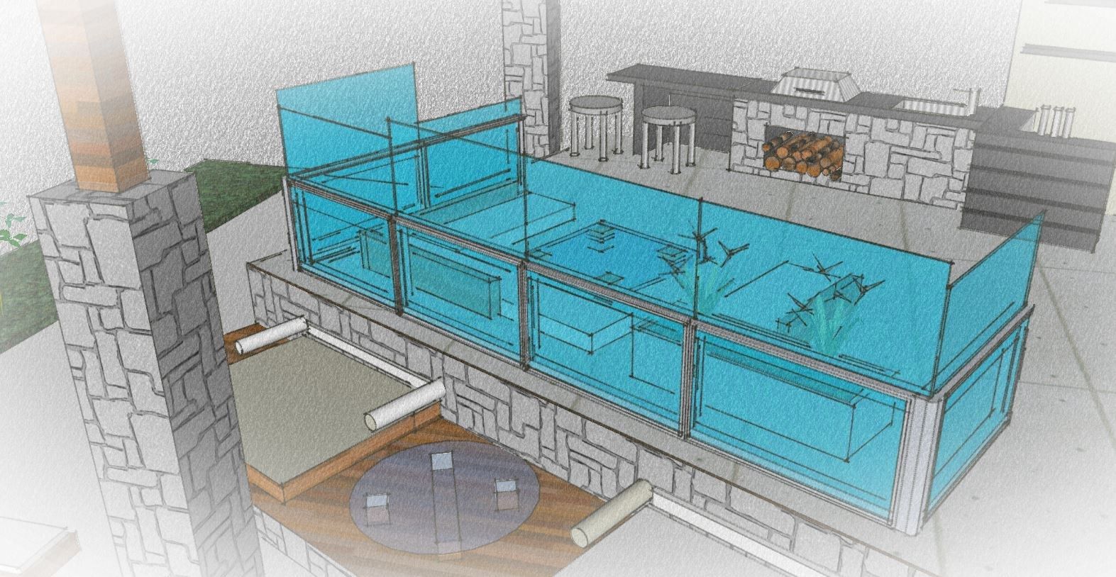 Алюминиевый и стеклянный экран dehors GM MORANDO Bellavista System ARCH-00015351 - Вид №11