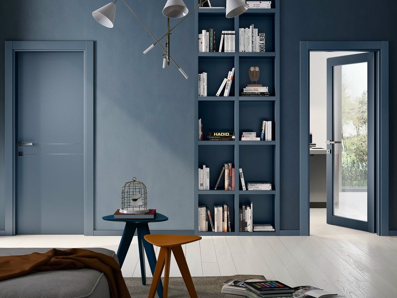 Лакированная ламинированная дверь со стеклом GIDEA 1000Colours ARCH-00019584