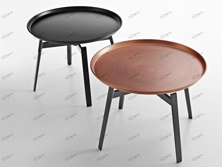 B&B Italia Круглый стол из листового металла с подносом Husk Ht62