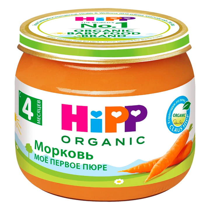 Пюре Морковь с 4 месяцев мое первое пюре HiPP 80 г Santreyd 15705 - Вид №1