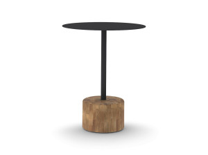 Круглый стол с алюминиевым верхом и тиковым или каменным основанием