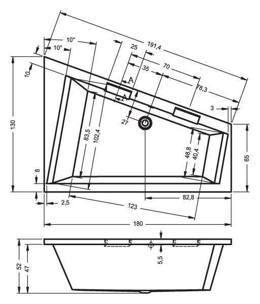 BA9000500000000_pro6 Ванна Riho Doppio Santreyd - Вид №7