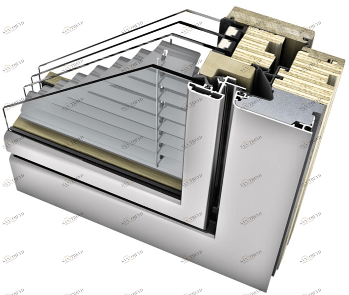 INTERNORM Italia Окно из алюминия и дерева со встроенными жалюзи sun-id-1438278