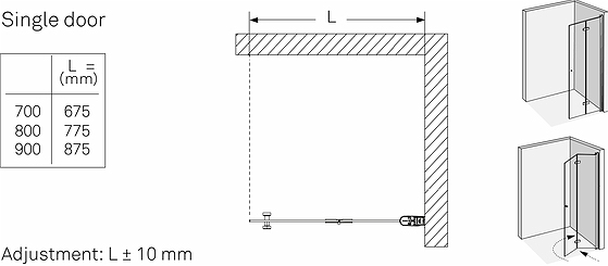 7738080 Складывающаяся душевая дверь IFO Space, настенный кронштейн IFO Space, 1200 мм для угла 45 ° - Вид №8