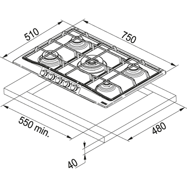 Варочная панель  FHTL 755 4G TC CO C Franke Trend Line 750 FHTL 755 4G TC CO C Медь  - Вид №1