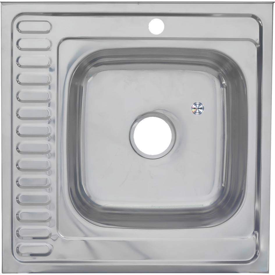 Мойка 6060 R MELANA 0,8/180 накладная прямоугольная с сифоном (006/2 R *10) 006/2 R (*10) - Вид №1