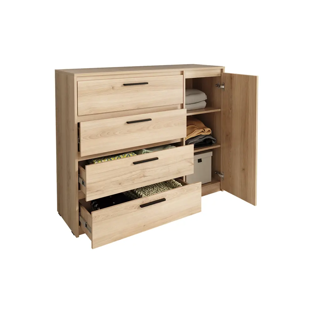 Комод Лион 4 ящика 120x100.2x41.6 см ЛДСП цвет комано Santreyd STLM-2162185 - Вид №5