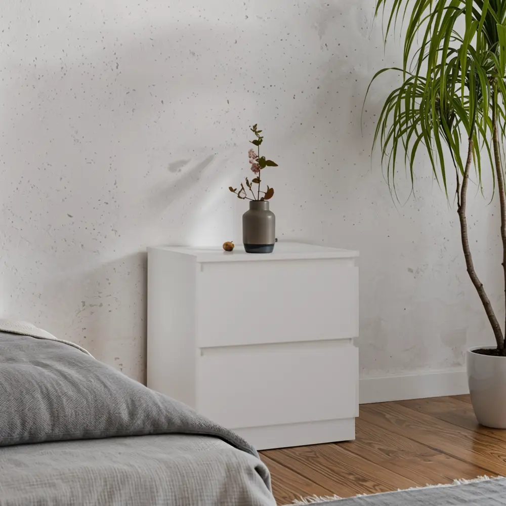 Тумба прикроватная 2 ящика 49x53.8x38.2 см ЛДСП цвет белый Santreyd STLM-2073632