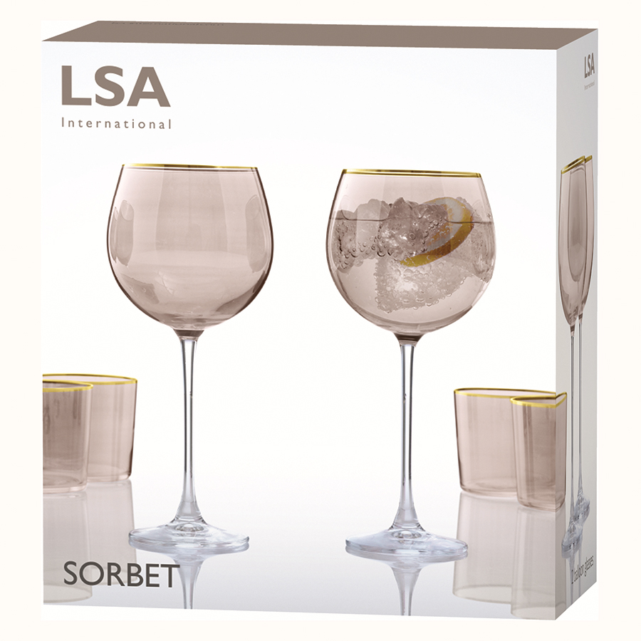 G1338-19-208 Набор из 2 круглых бокалов sorbet 525 мл коричневый LSA International  - Вид №4