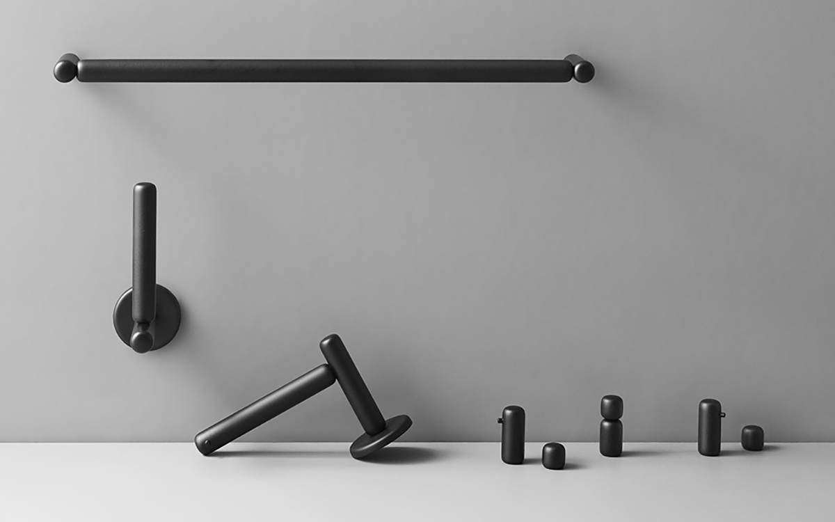 128001R8003 Крючок Pebble, маленький, черныйd line Bjarke Ingels Group  - Вид №1