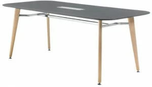 Sesta Лакированный прямоугольный стол для совещаний с системой прокладки кабелей Blog