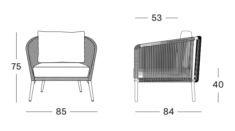 Тканевое садовое кресло с подлокотниками Vincent sheppard Akari ARCH-00114806 - Вид №6